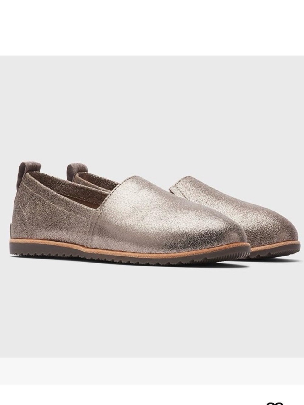 Sorel Ella Metallic Slip-On Loafers in Bronze